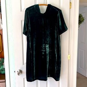 Eileen Fisher Green crushed velvet dress